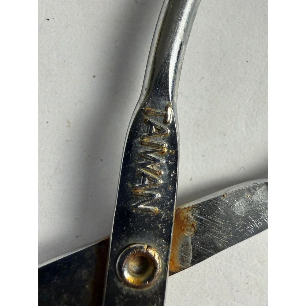 Vintage Canning Jar Lifter Scissor Tongs Chrome Cream Rubber Grip Taiwan Kitchen